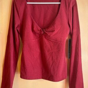 Madden Girl Deep Red Long Sleeve Top